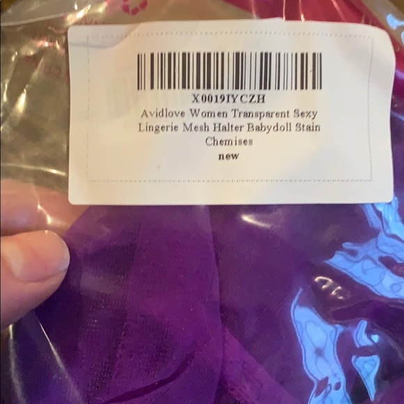 Sheer purple chemise & thong - Picture 9 of 9